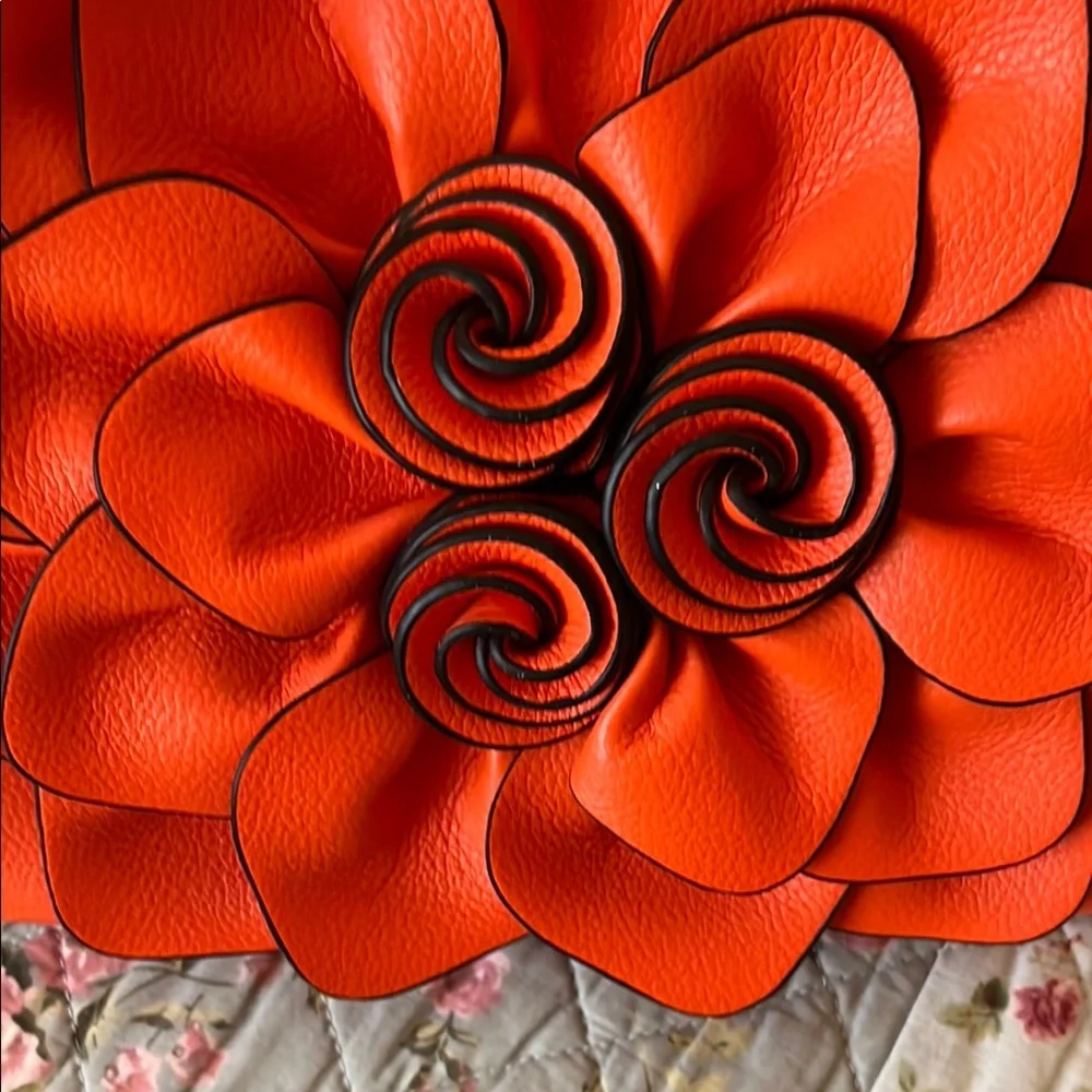 Elegant Orange Floral Women's Bag - Picture 10 of 10
